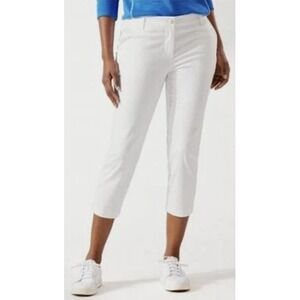 Tommy Bahama Women's White‎ Boracay Cropped Capri Pants Stretch TW119909 Size 8
